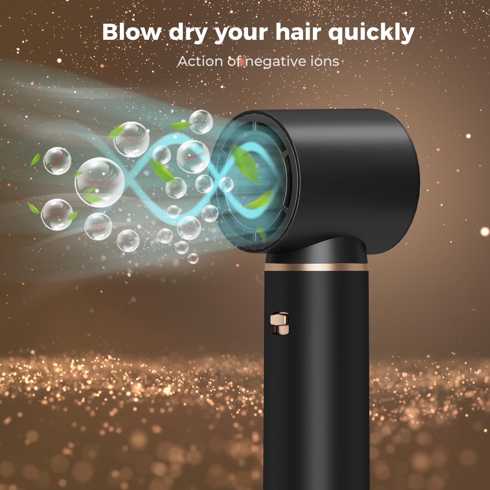 5-in-1 Haarstyler und Warmluftbürste, Lockenstab mit Negativ-Ionen-Technologie, Föhnbürste zum Trocknen, Locken, Glätten und Stylen, Haarstylinggeräte für den Heimgebrauch (Black)