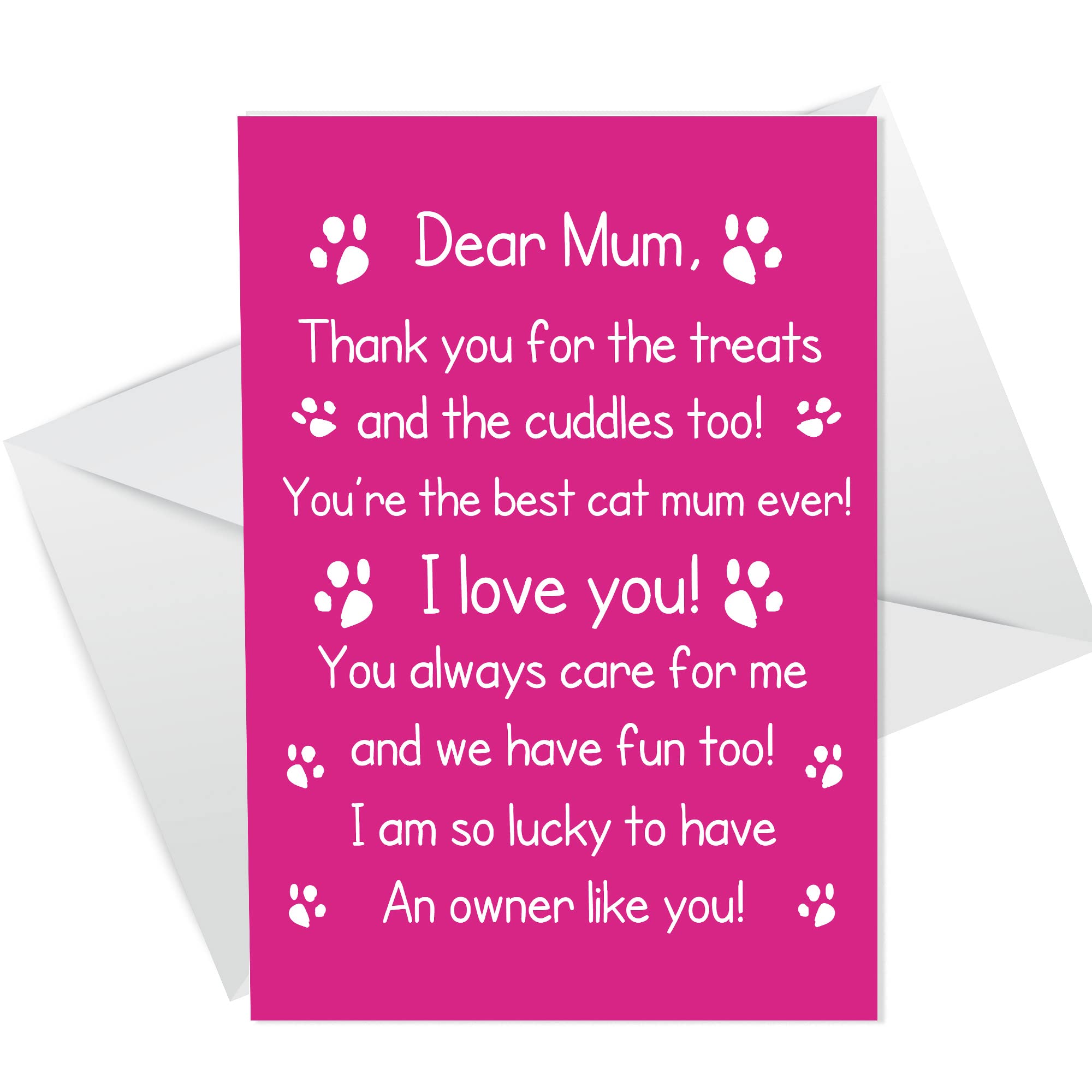 Funny Birthday Mothers Day Card For Mum From The Cat Joke Poem From The Cat