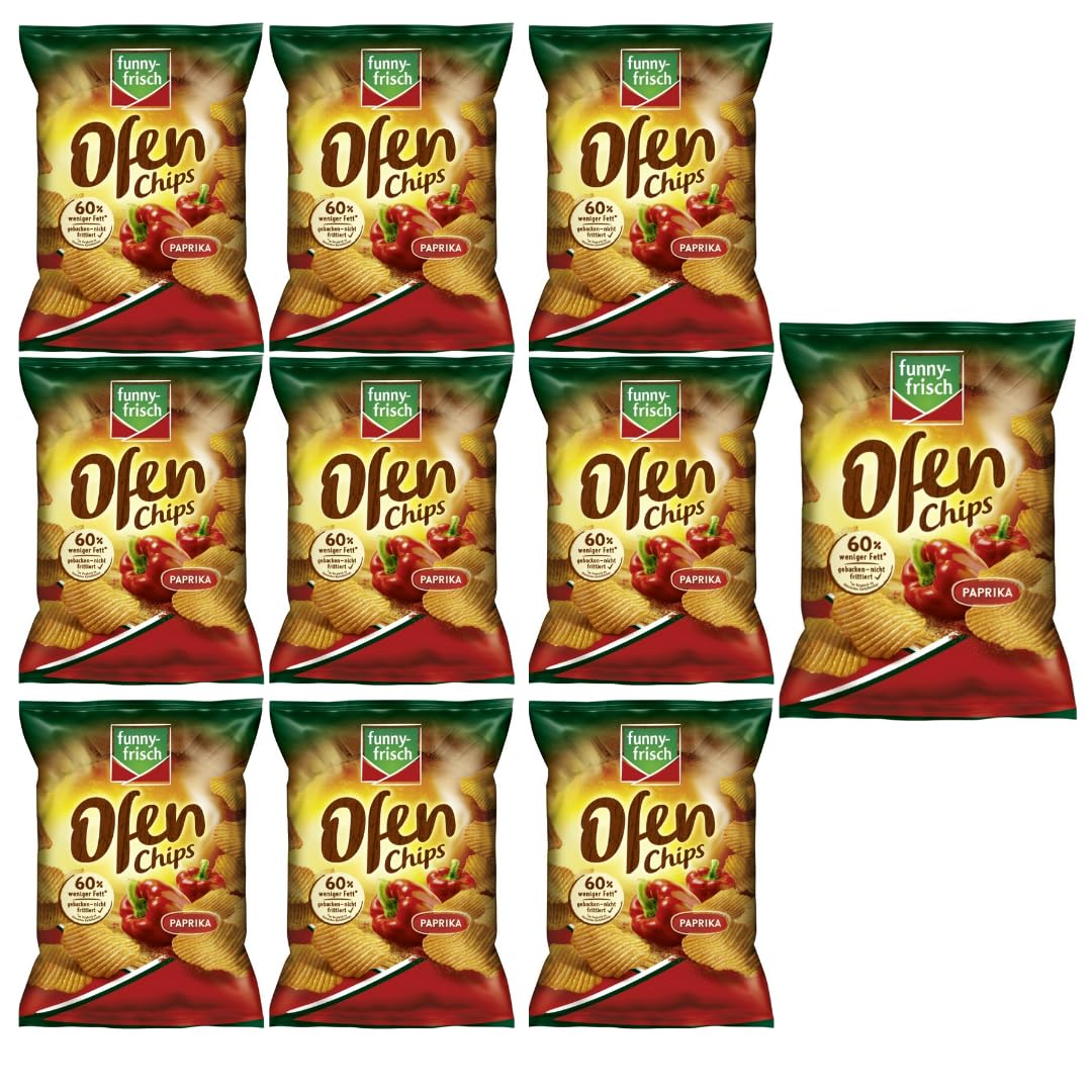 Funny-frisch Ofen Chips Paprika Chips Cracker 125 gramm x 10 Stück