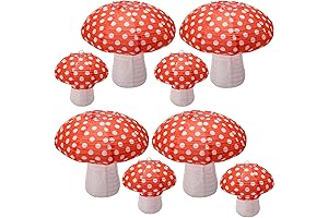 8Pcs Mushroom Shaped Paper Lanterns, Nursery Garden 3D Mushroom Decoration for Party