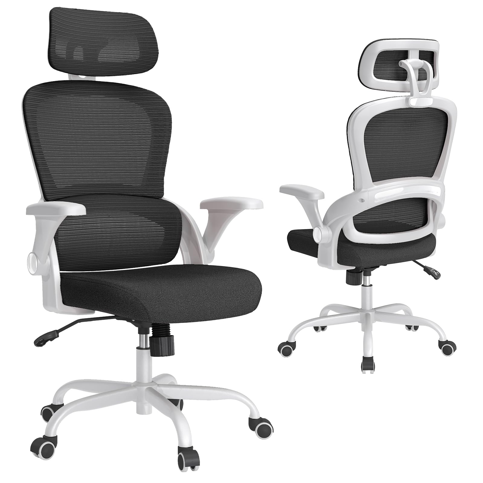 TRALT Ergonomic Office Chair, Desk Chair with Adjustable Headrest, Height-Adjustable Office Chair, Office Chair, Ergonomic Desk Chair, Gaming Chair, 150 kg for Long Time, Rose