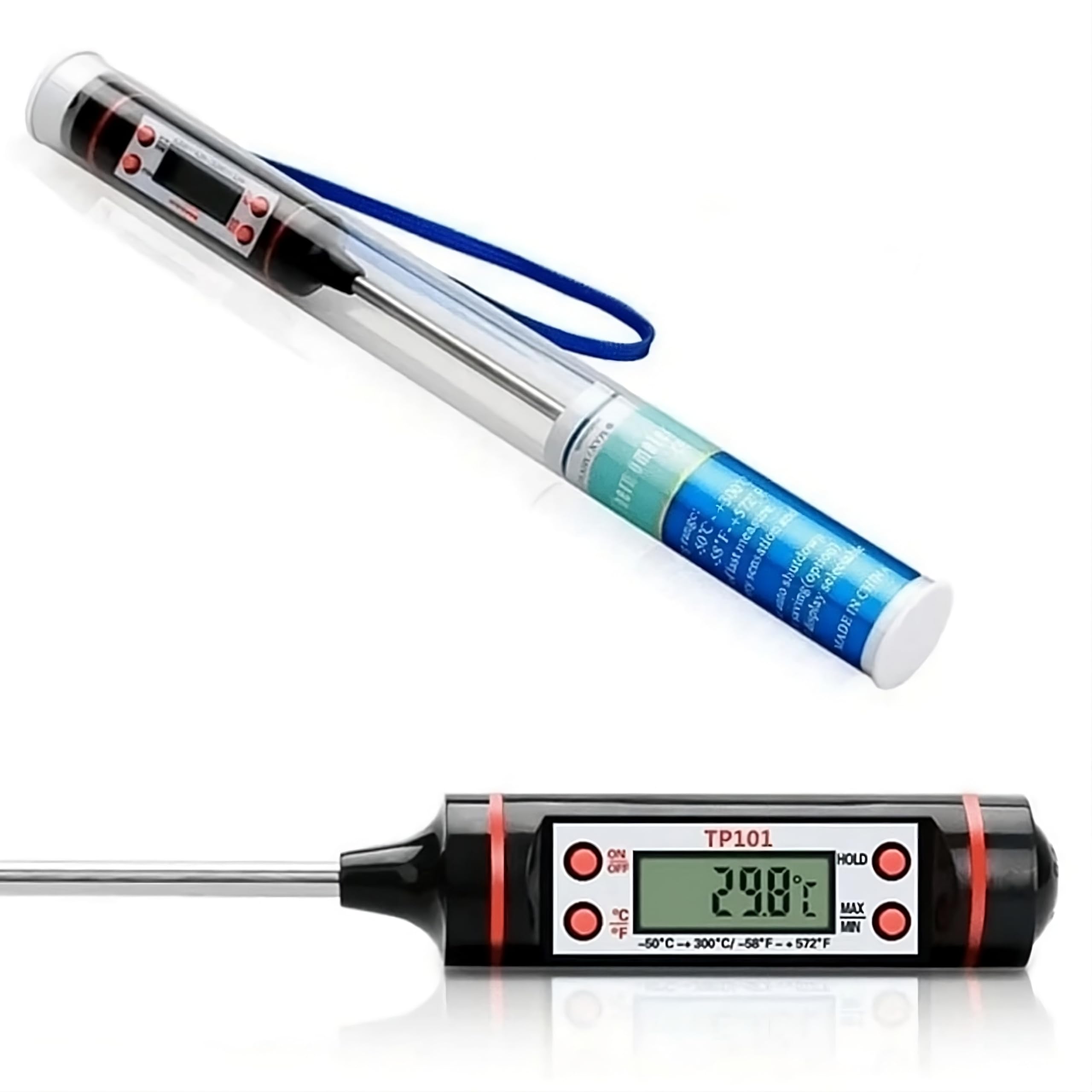 Termômetro Culinário Digital Inox à Prova D’Água Leitura Rápida -50ºC a 300ºC Função Hold