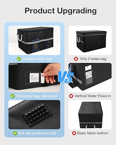 Miniatura 2 de Caja de documentos ignífuga, organizador de archivos para carpetas de archivos colgantes, caja de archivos portátil con asa, segura a prueba de