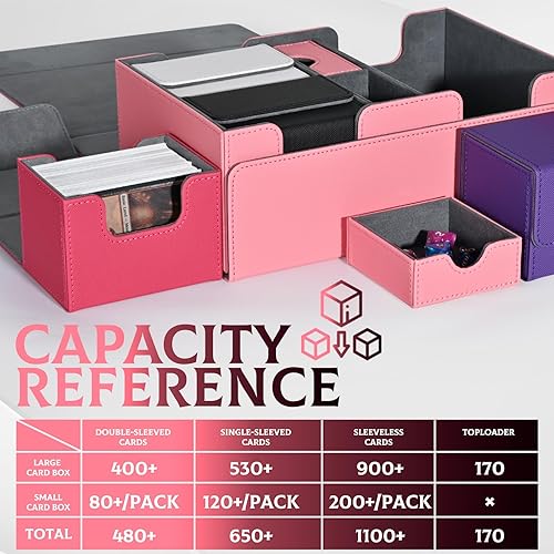 Miniatura 3 de ZLCA Caja de cartas para cartas coleccionables con 4 fundas de cubierta, MTG Commander Deck Box con capacidad para más de 900 tarjetas de una sola