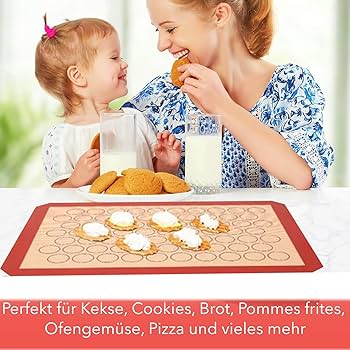 2 stuks siliconen bakmat voor bakplaat, 30x40 cm siliconen bakmatten BPA-vrij, siliconen oven mat, antiaanbaklaag siliconen matten, hittebestendig, siliconen mat bakken voor brood, koekjes, macaroons