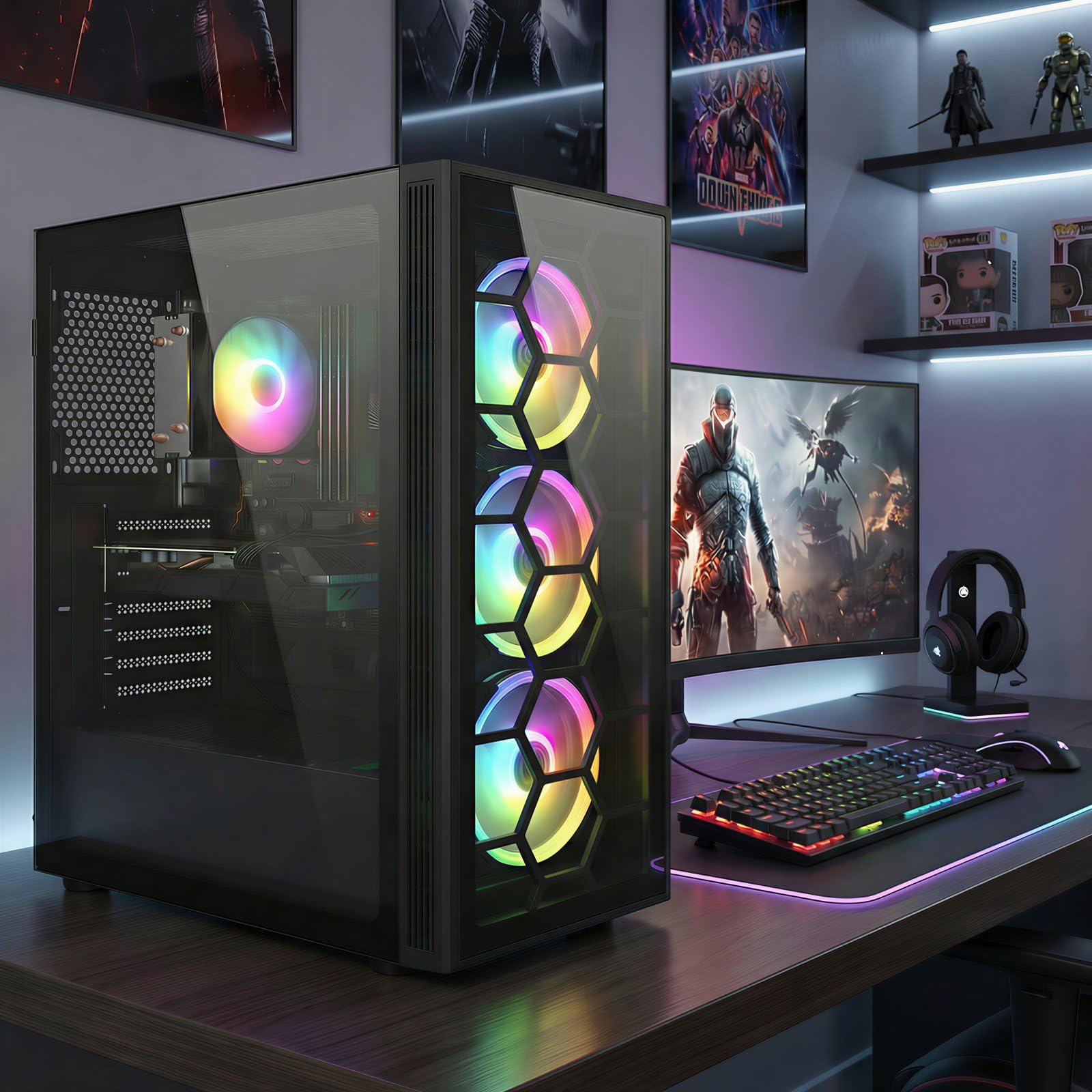 STGsivir PC Gamer Fixe, Ryzen 5 5500, RTX 2060 Super 8G,32G DDR4,1T SSD