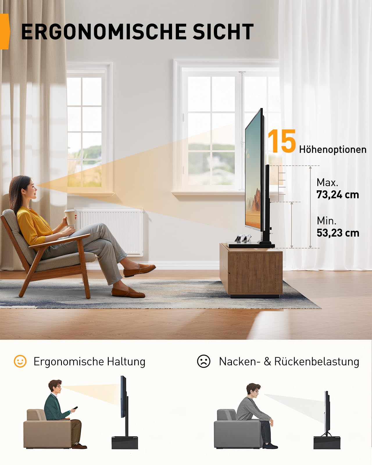 Perlegear PGTVS36 - Supporto per TV girevole da 42 a 90 pollici, per TV fino a 150 libbre, con ampia base per TV regolabile in altezza, supporto TV, max VESA 600 x 400 mm