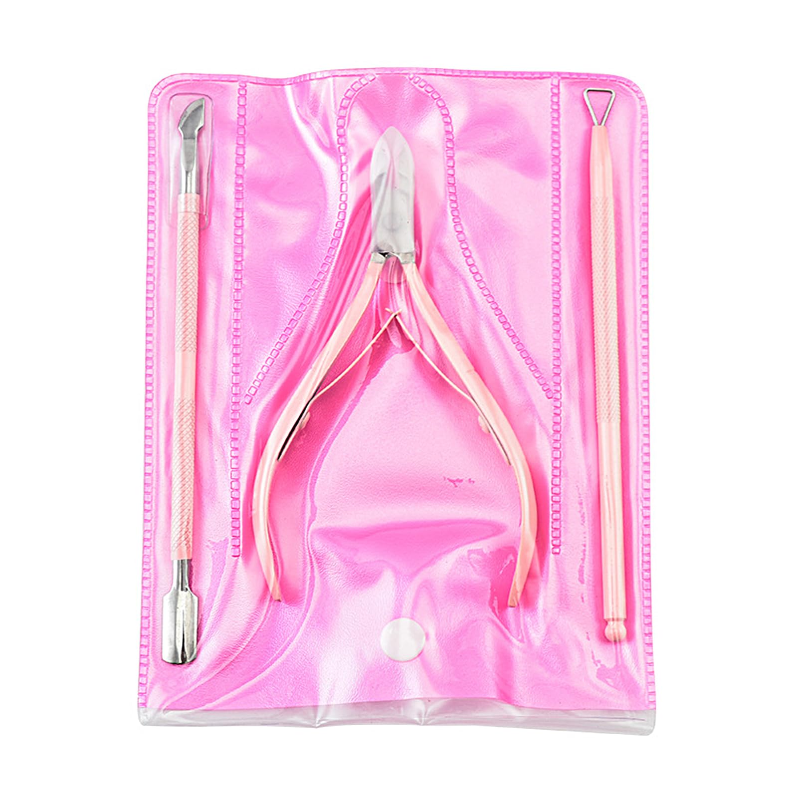 Cuticle trimmer pedicure manicure tool with cuticle pusher to cut dead skin on nails and toenails, nails, toenails (pink)
