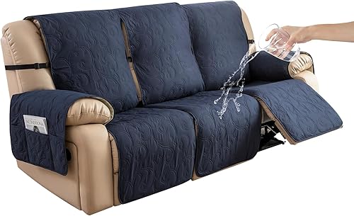 Vista 56 de Genina Fundas de sofá para sofá de 2 cojines, 100% impermeables, fundas de sofá reclinable de 3 asientos para sofás reclinables, protector