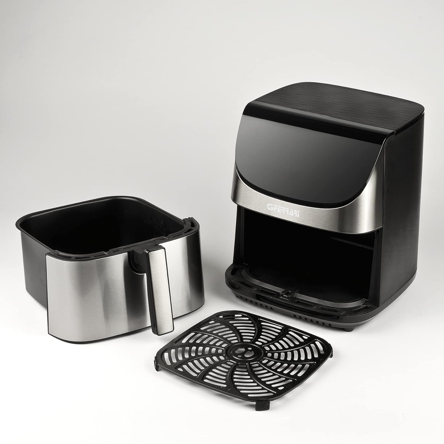 G3 Ferrari G10176 Friggitrice ad Aria Friggisano XXL, 1700 Watt, 8 Litri, Nero/Acciaio