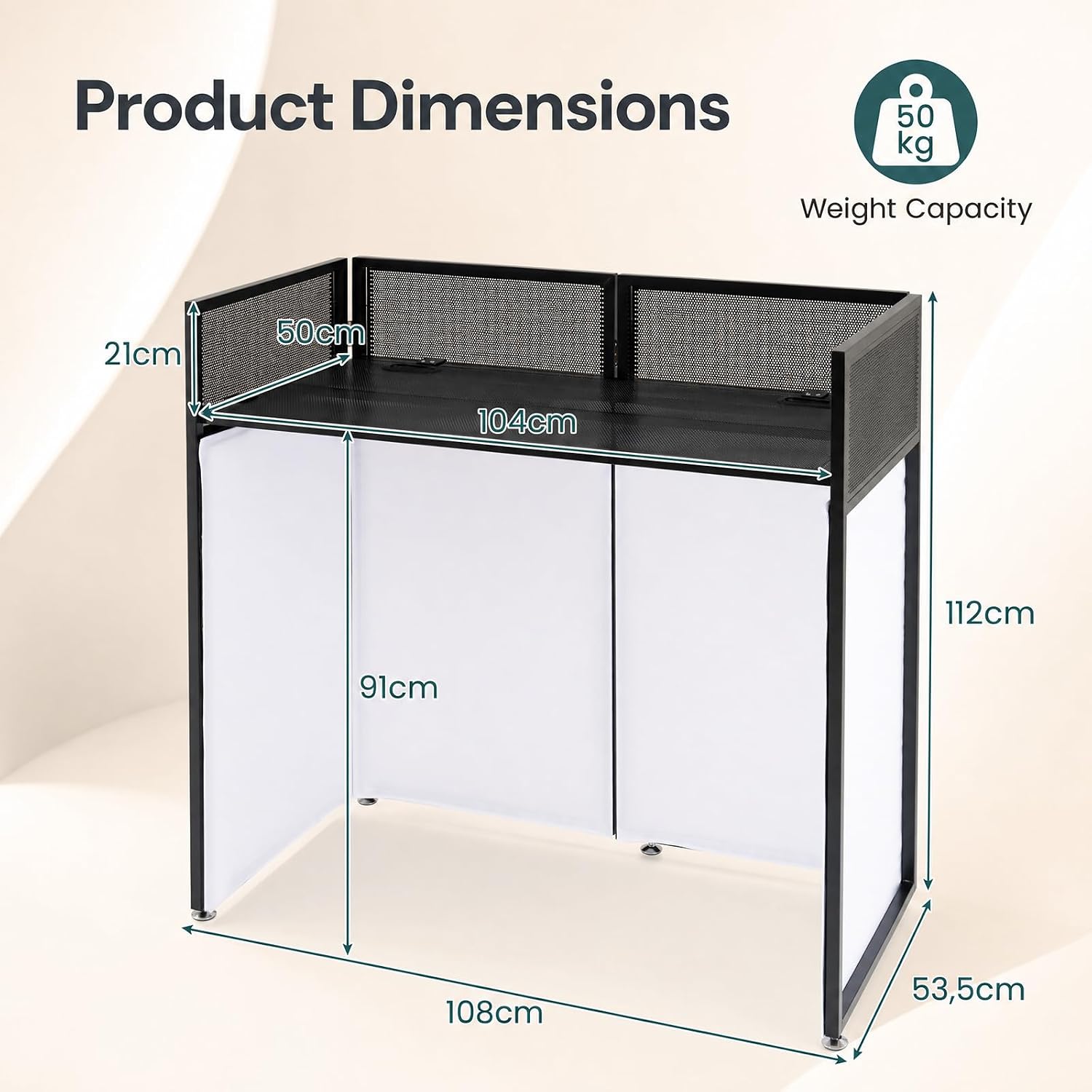 HOMASIS Cabine DJ sur Support Pliable Portable avec Scrims - Analyse des détails et conception