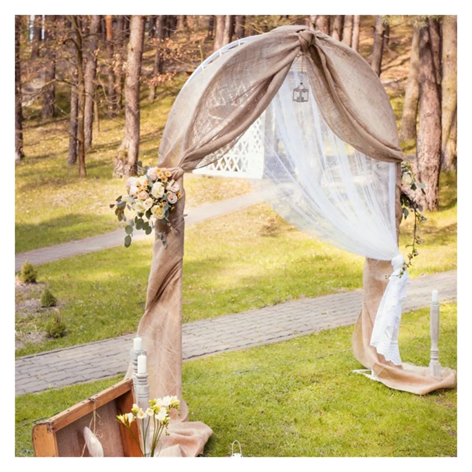DIY 10M Jute Line Vintage Tischläufer Sackleinen Rolle Rustikale Hochzeitsdeko Party Landhaus Party Tischdecke Stuhl Schärpen Dekor FüR Tisch Und Hochzeit Dekoration