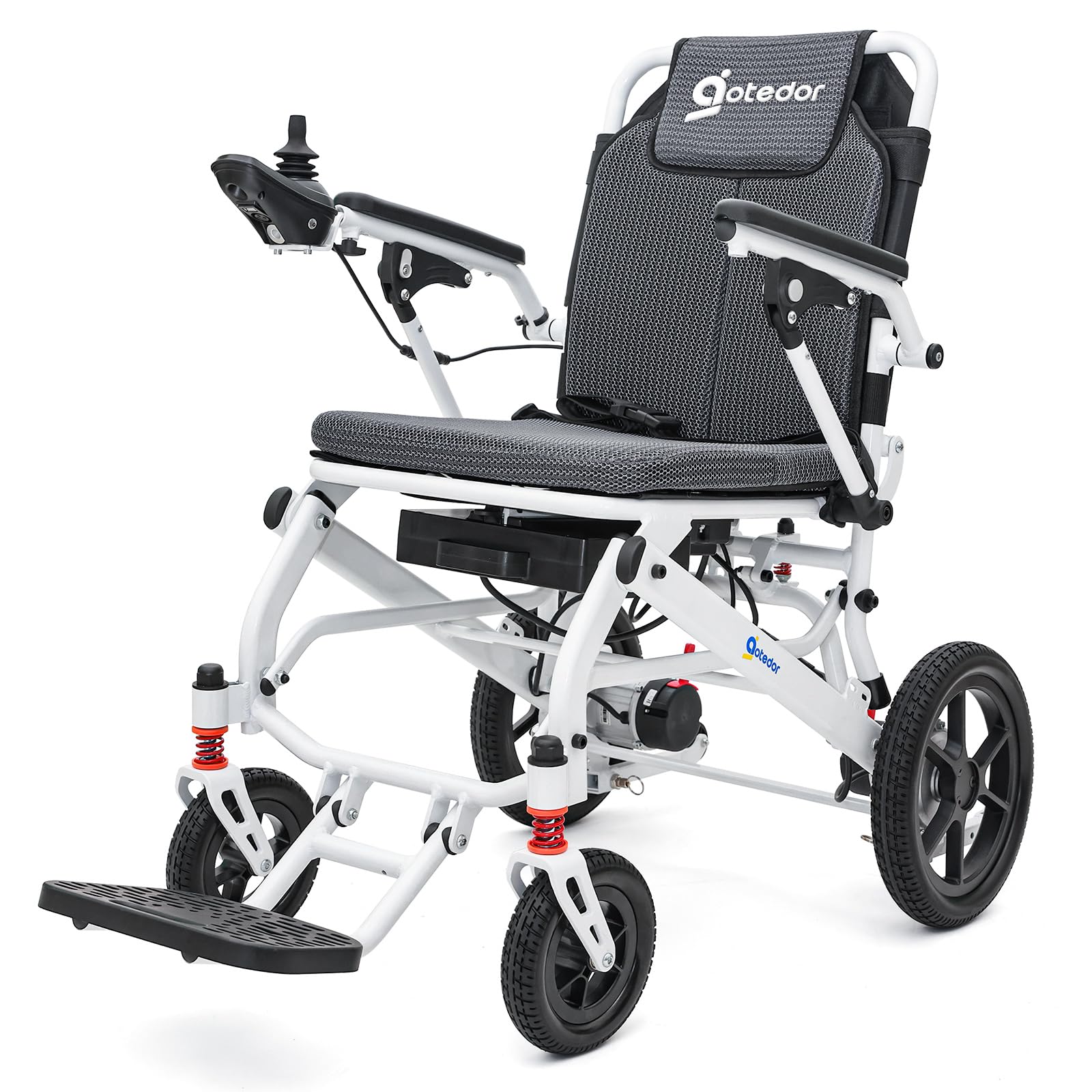 Electric Wheelchairs for Adults,22 Miles Long Travel Range with 2 Lithium Batteries All Terrain Power Wheelchair,Ultra Lightweight 39Lbs Folding Compact Motorized Wheelchair,Airline Approved