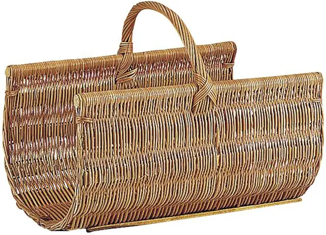Panier à bûches en osier Pégane 50x36x28-44 cm - Robuste et élégant