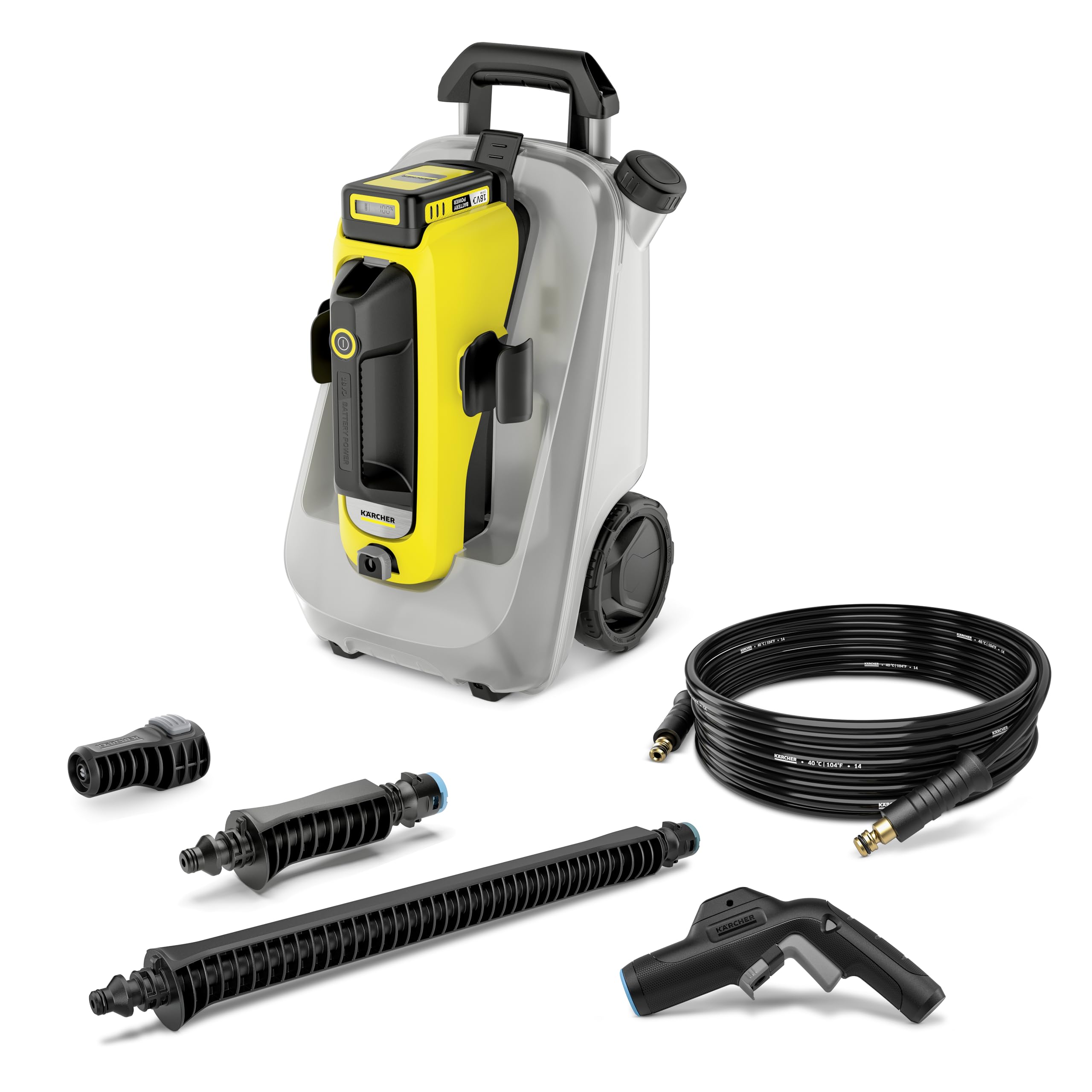 Nettoyeur extérieur Mobile Kärcher OC 6-​18 Premium Battery Set, débit 200 l/​h, Poids 5,​7 kg, réservoir d'eau 12 l, Batterie Lithium-​ION Amovible, Pression Moyenne Max. 24 Bar