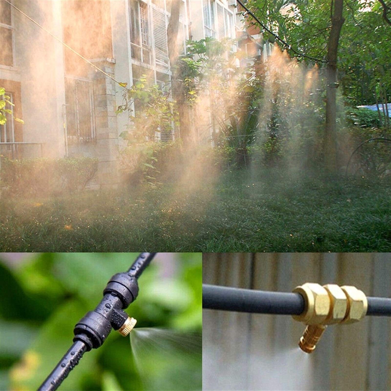 Druckzerstäuber-Sprühgerät, 30 Messing-Sprühdüsen für Kühlsysteme, Wasservernebler, Sprühdüsen für Terrasse und Garten, 0,004-0,039 Zoll Sprühgerät-Bewässerungswerkzeug-Set (0,9 mm)