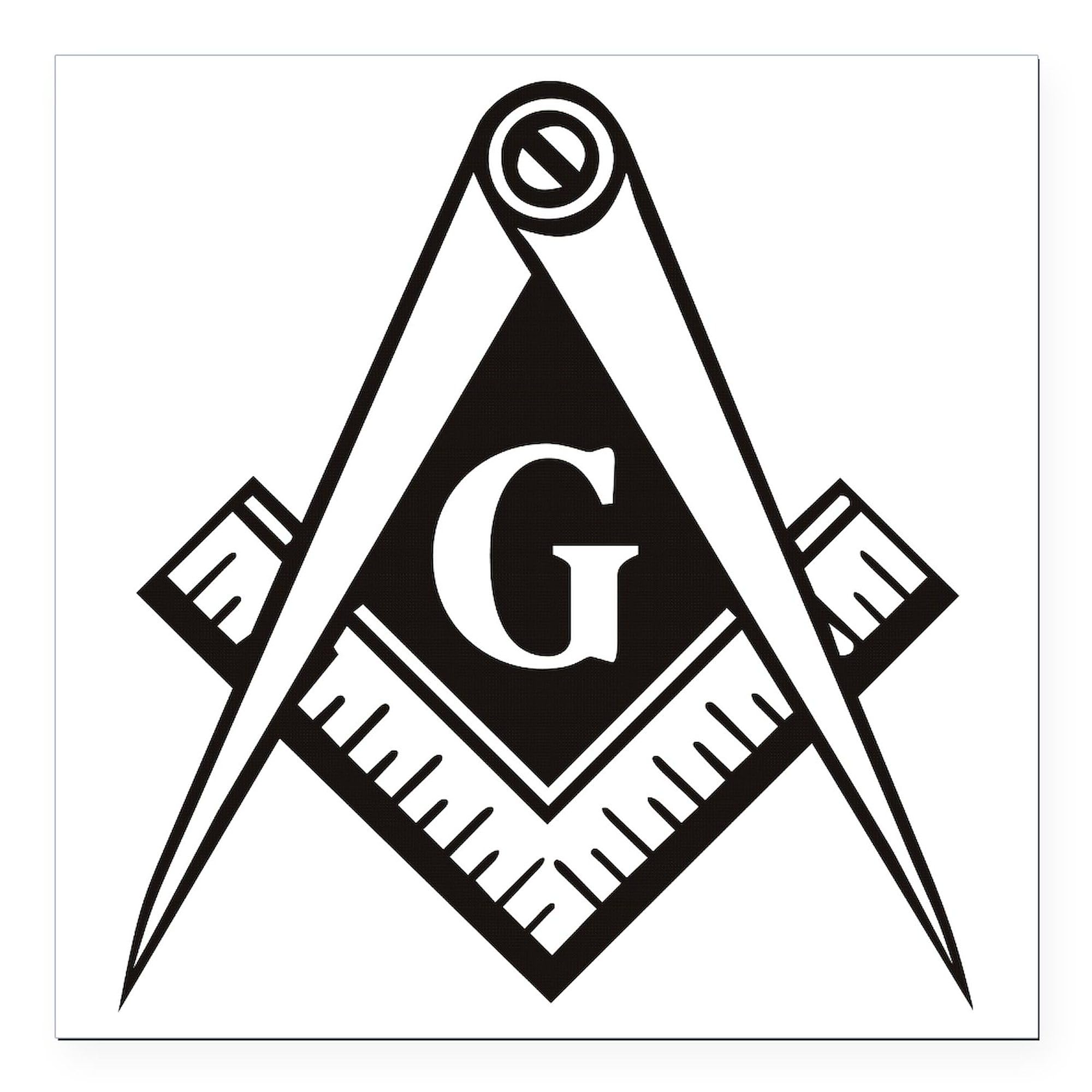 CafePress Masonic Emblem Square Car Magnet 3 X 3 Square Car Magnet, Magnetic Bumper Display