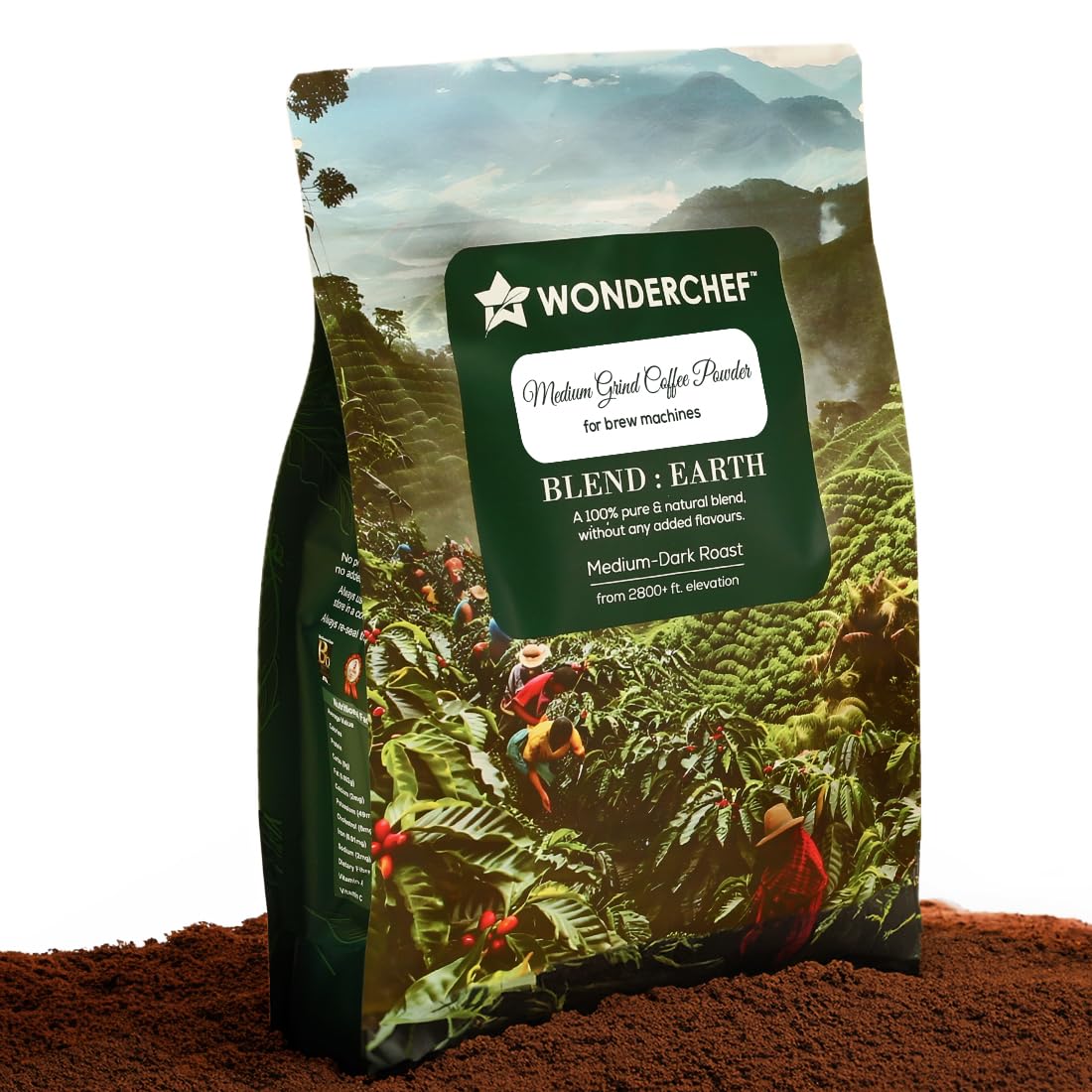 Wonderchef Earth Medium Grind Coffee Powder | 250g Pouch | For Brew Coffee Machines | 100% Pure Coffee Flavour | Medium-Dark Roast | Arabica (B0DBF1FQMD) Amazon Price History, Amazon Price Tracker
