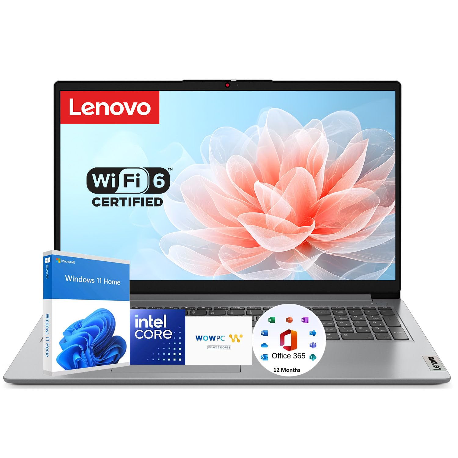 Lenovo Ideapad 15.6" Laptop with Microsoft 365 | Intel Dual-Core CPU | 1.1TB Storage (1TB OneDrive + 128GB SSD) | 4GB RAM | Wi-Fi 6 | 10HR Battery | Windows 11