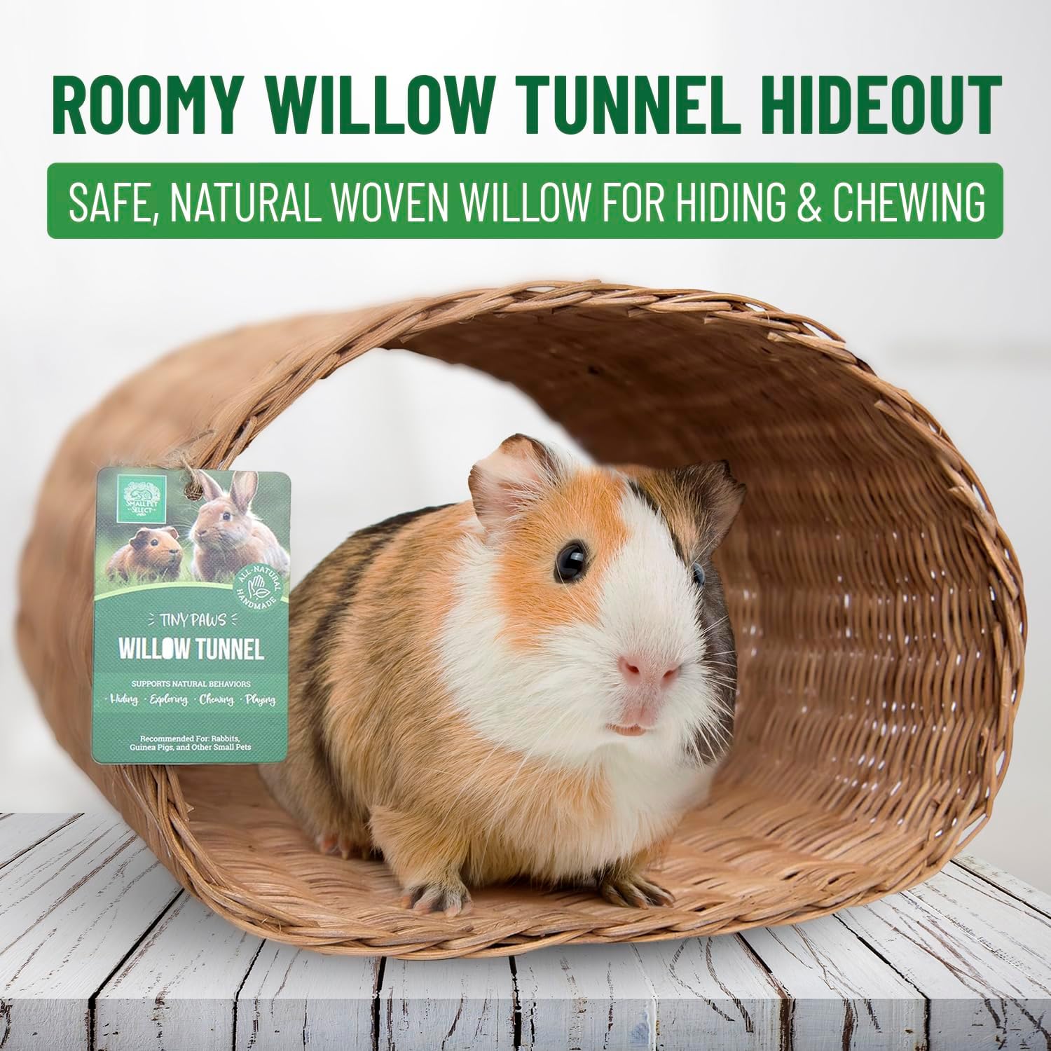Small Pet Select Tiny Paws Willow Play Pack, for Guinea Pig, Rabbit, Bunny, Toys, Hideout Tunnel, Cage Accessories