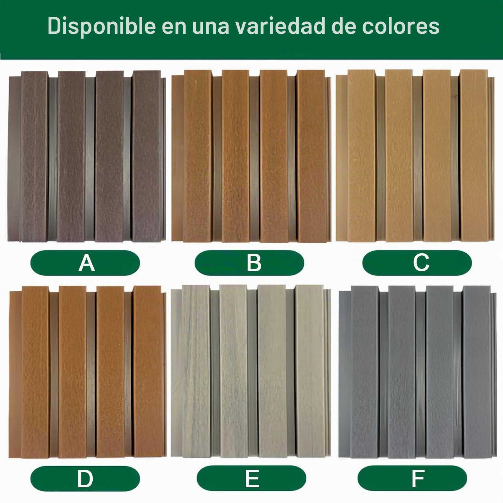 Paneles Arrimadero WPC Paneles Pared Decorativos 3D Lamas (Resistentes Intemperie) Revestimiento De Madera Acanalada para Patios Y Jardines Cero Mantenimiento(20x100cm/7.87 X39.37IN)