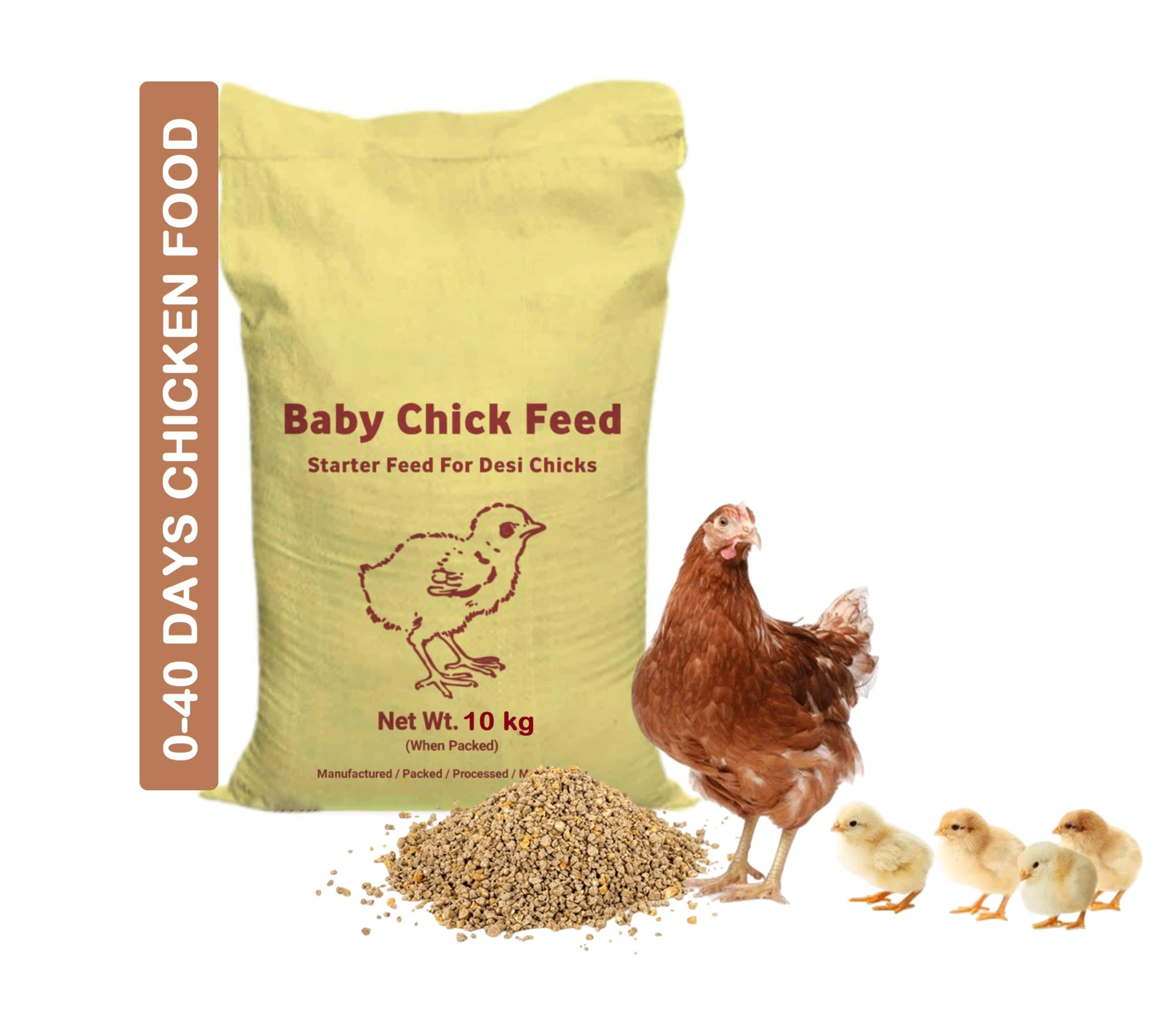 Chicken Feed for Young Chicks (0 to 40 Days) 10 KG Packet for All Variety of Hen | Growing Feed for Poultry, desi & Ducks-picture-18