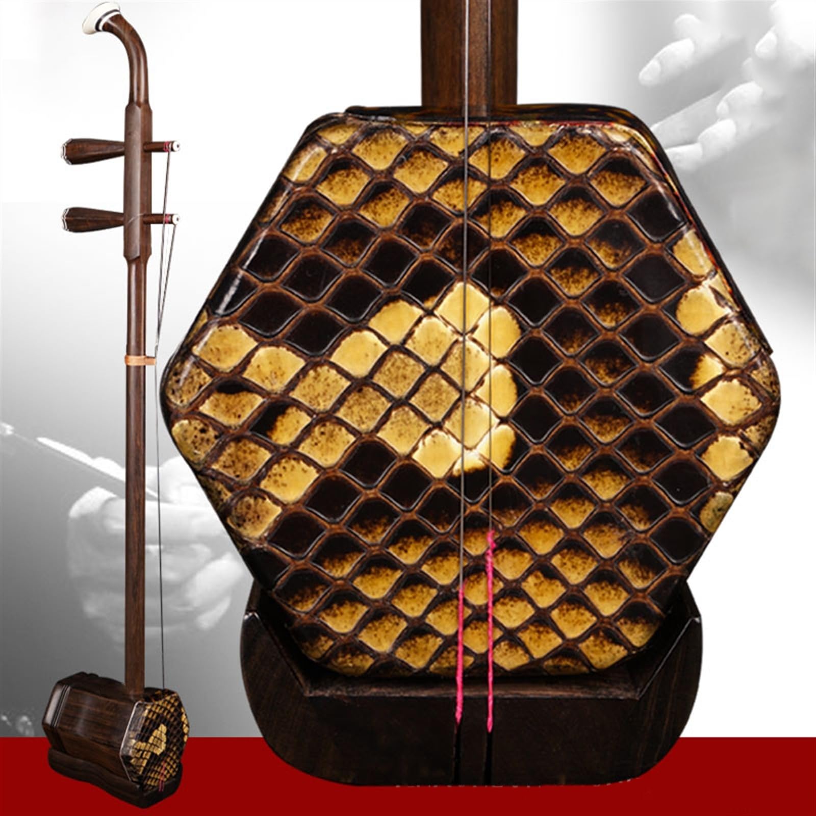 Suzhou – Instrument Erhu Hexagonal En Acajou Ancien, Professionnel, Type De Jeu Pour Adulte, Avec Étui Rigide Professionnel Erhu