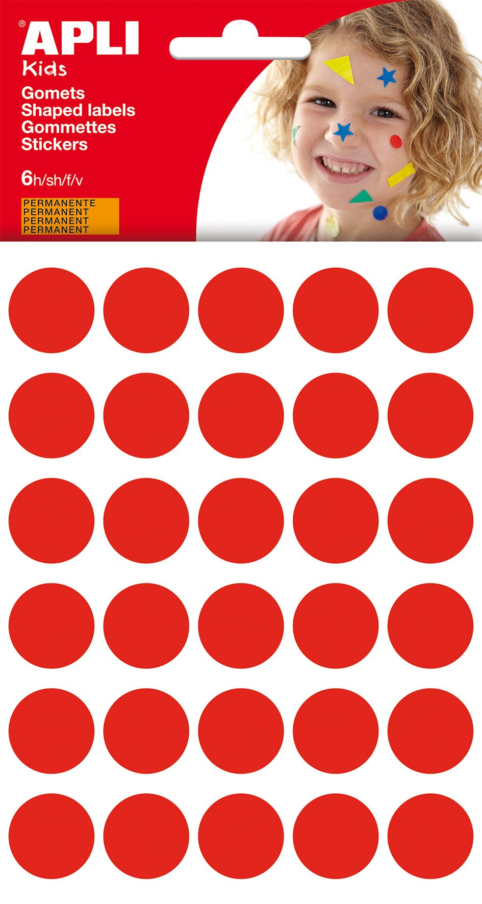 APLI 20mm Round Rubber Bag, Red, 6 Sheets