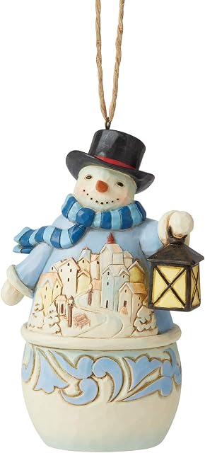 Heartwood Creek By Jim Shore Snowman Village Scene Hanging Ornament