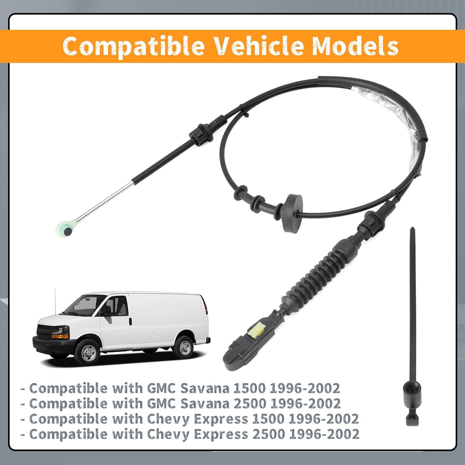 15772244 Automatic Transmission Shift Shifter Control Cable Replacement for GMC Savana 1500 2500 for Chevy Express 1500 2500 1996 1997 1998 1999 2000 2001 2002, Gearshift Cable