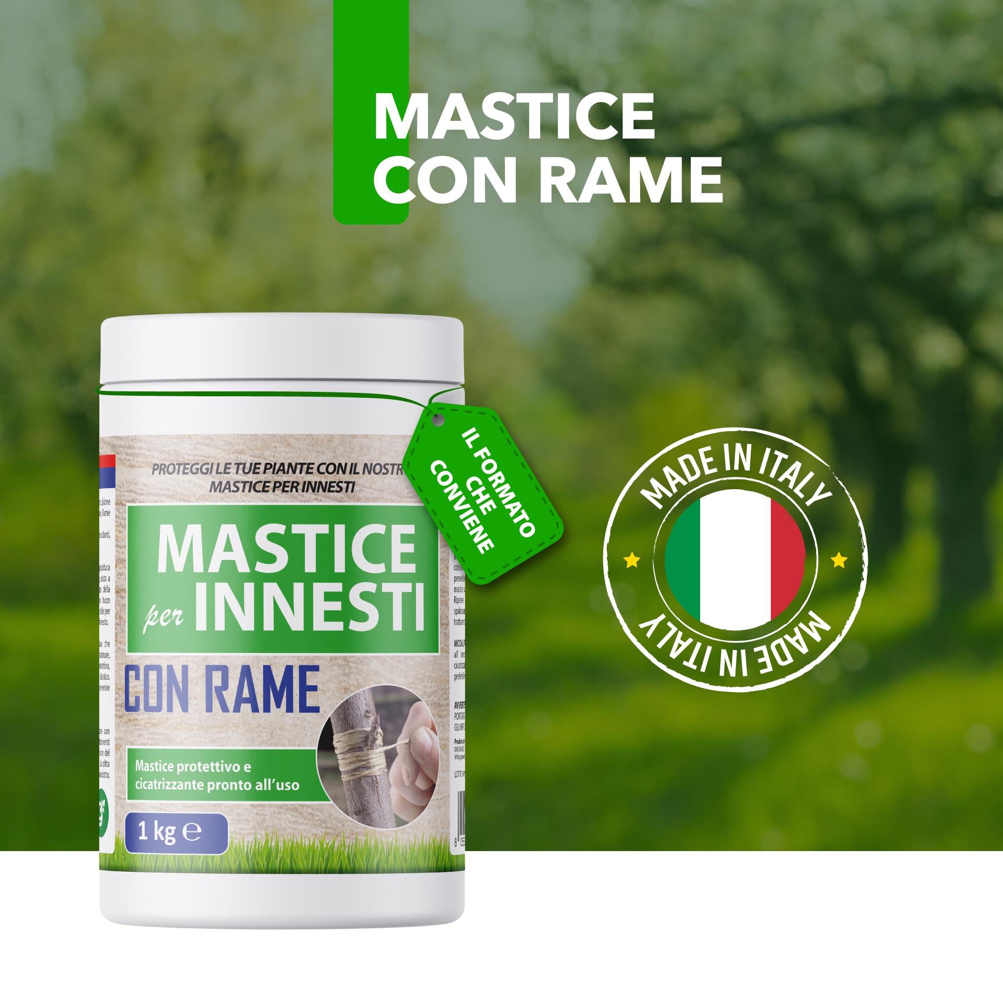 Masilla para injertos y podas - Con cobre - Pasta cicatrizante antibacteriana curativa para heridas de plantas, árboles y arbustos de 1 Kg
