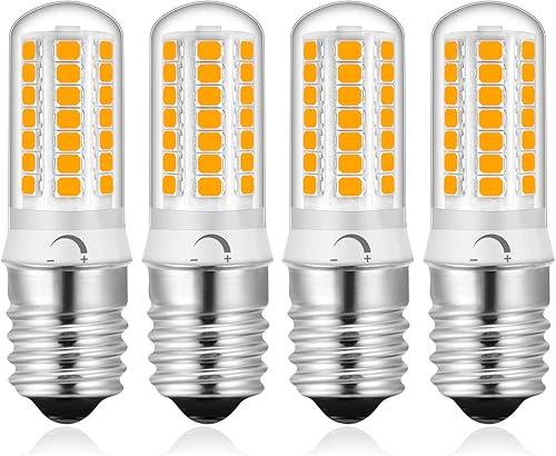 Paquete de 4 bombillas LED E17 regulables, bombillas de horno microondas de 4 W, equivalente a halógeno de 40 vatios, blanco cálido de 3000 K, apto