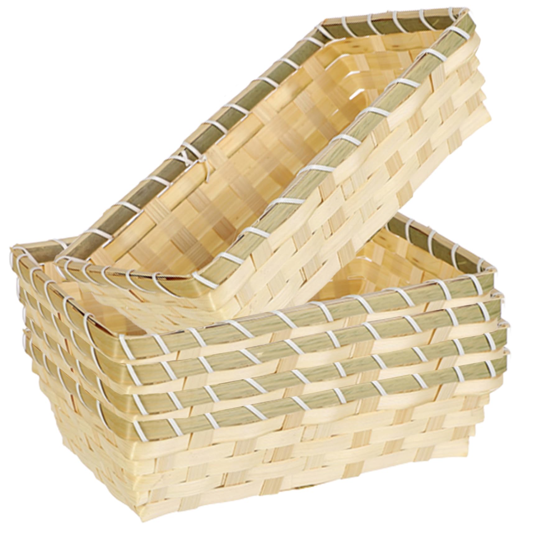 Cesta de cesta Cestas de regalo Cestas vacías para regalos Cesta vacía vacía 5 piezas 10.2x6.3x3 pulgadas Cesta de regalo tejida de bambú Cesta pequeña de frutas y verduras de escritorio