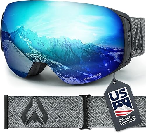 Wildhorn Roca Ski Goggles Men Women Anti-FogScratch 100% UV-Magnetic Lens-Snowboard Snow Goggles Men Women Adult