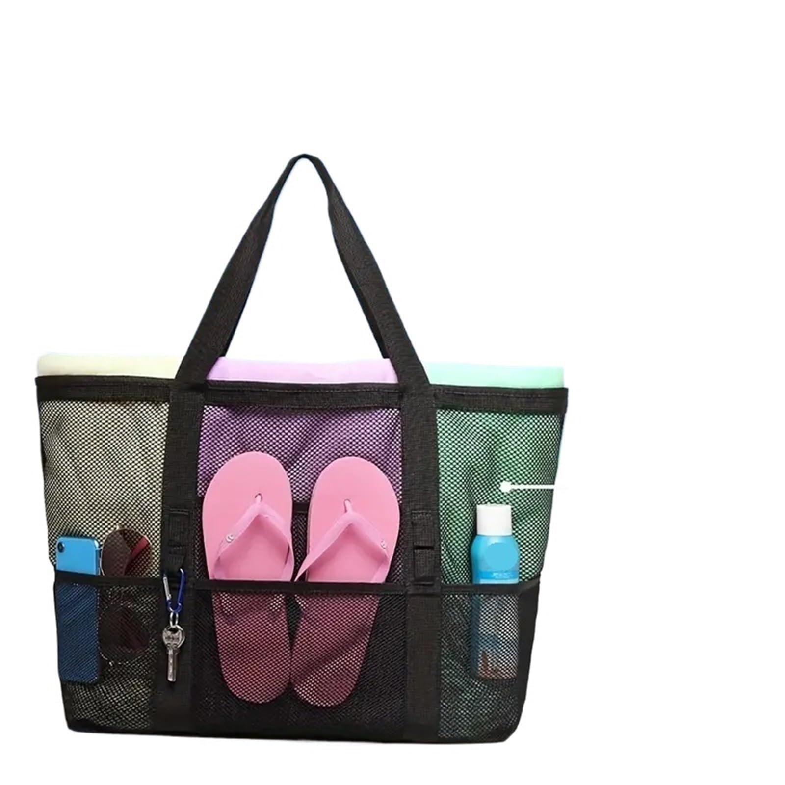 Sac fourre-Tout de Plage en Grande capacité, Plusieurs Poches, Pliable et léger