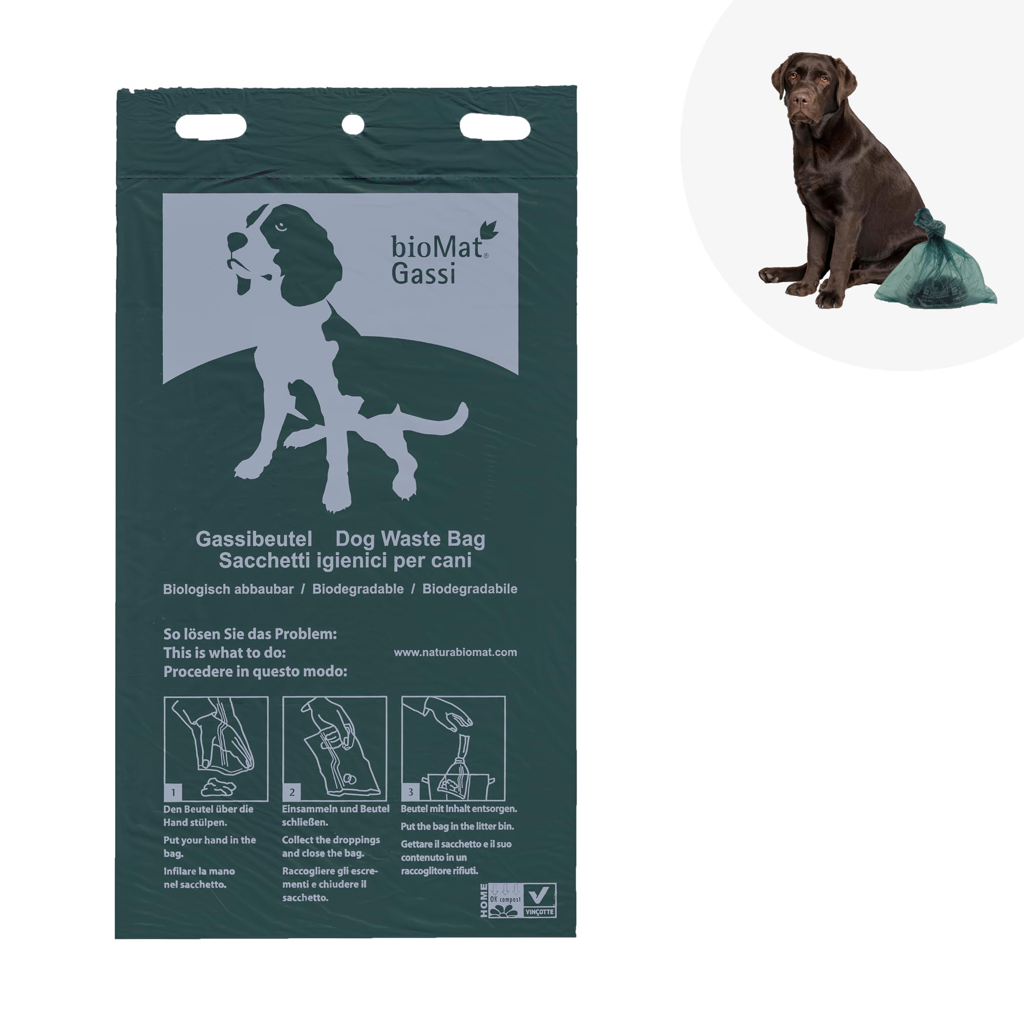 POOCHPOO 2000 Hundekotbeutel Auf Rolle (10x200) - Biologisch Abbaubare, Blickdichte Beutel Für Kotstationen