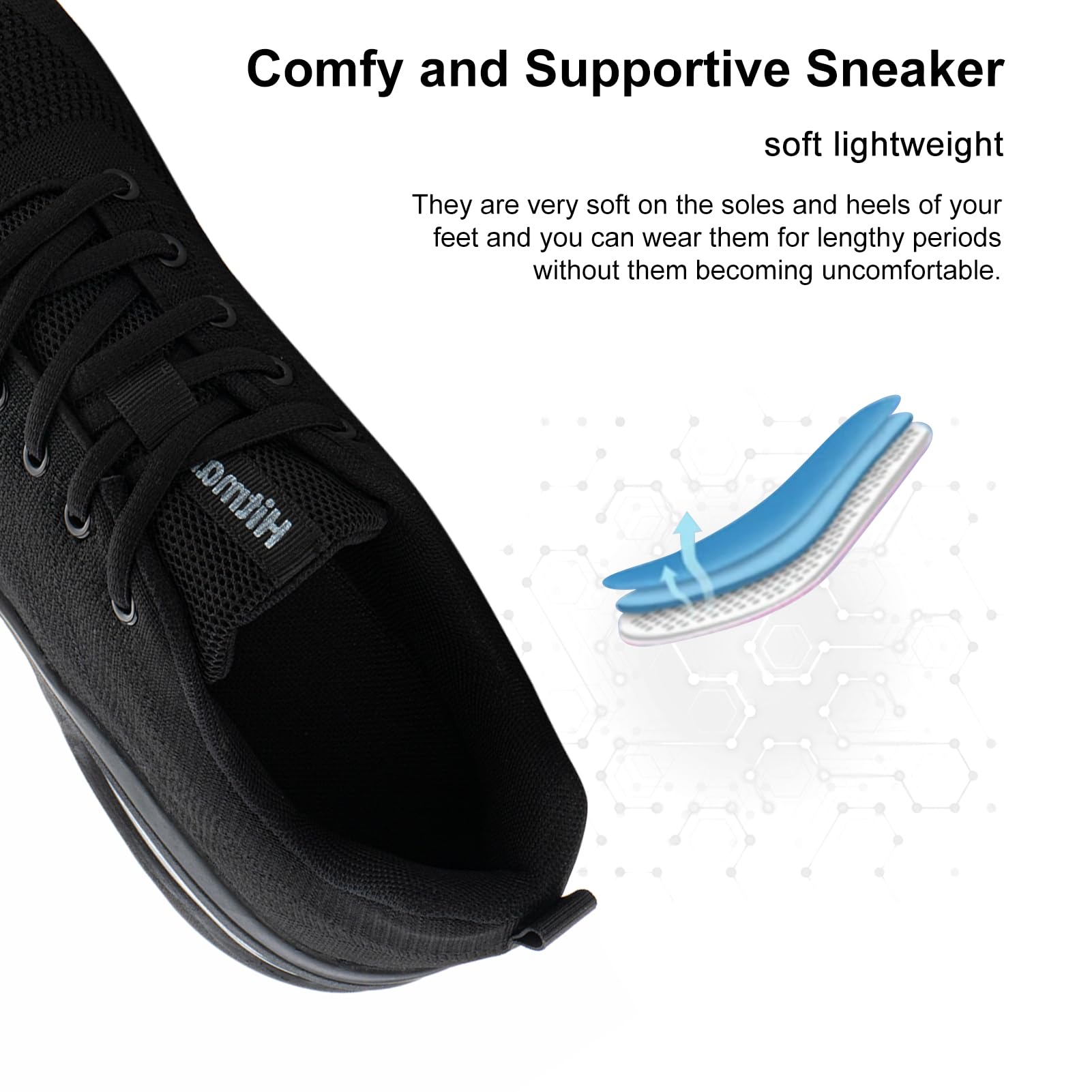 NEOKER Scarpe Running Uomo Donna Scarpe da Corsa Sneakers Scarpe Ginnastica Scarpe Trail Running Scarpe Sportive Platform Outdoor Nero Blu 36-48 EU