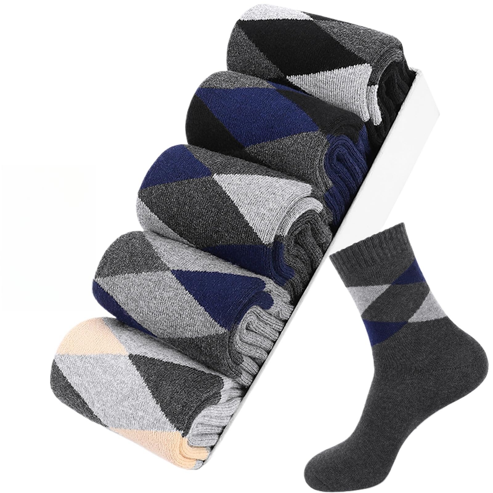 svlftecon Unisex Wool Winter Thermal Socks Cozy Warm Hiking Crew Boot Socks Wool for Winter Crew S6V3C11