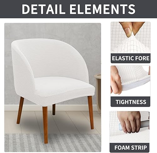 Miniatura 6 de SZJIAHTM 2 fundas para silla de comedor, respaldo redondo, curvado, suave, elástico, de mediados de siglo, moderno, para cocina, sala de estar