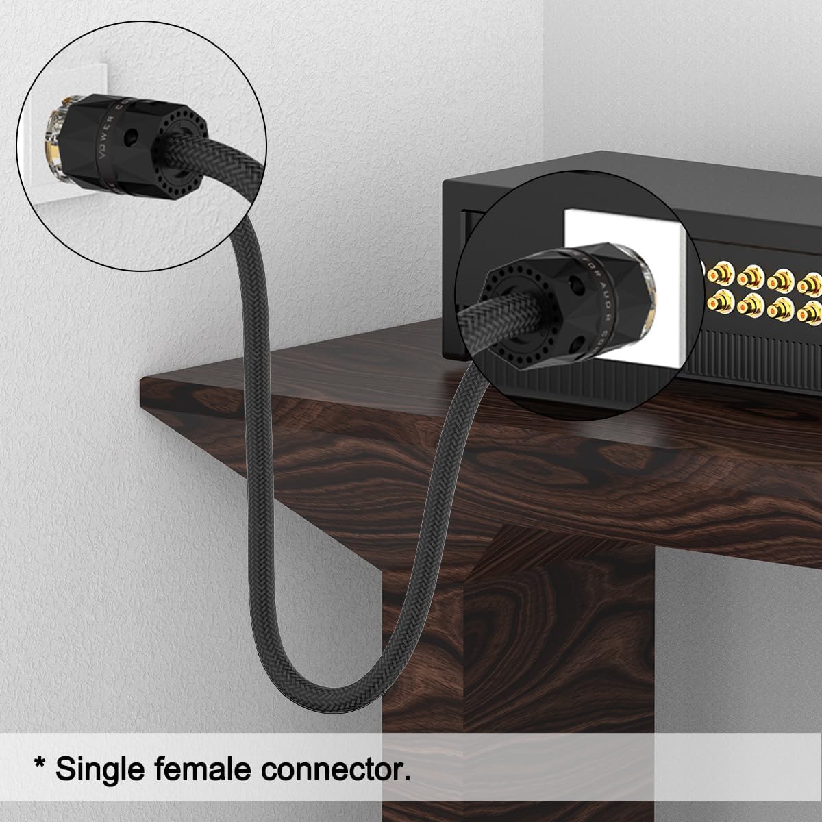 Viborg VF523G Hi End Power Connector Gold Plated Pure Copper IEC C19 Power Plug, 20Amp Female Audio Mains Plug for DIY HiFi Power Cable