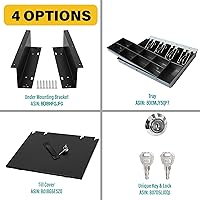 Vista 7 de HK SYSTEMS 16" "acero inoxidable" frontal resistente negro POS Cajón de efectivo con 4Bill/8Coin "acero inoxidable" para Canadá