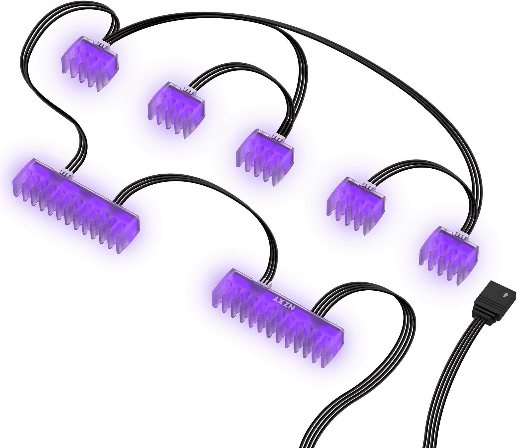 NZXT Cable Comb Accessory - AH-2PCCA-01 - Two 24-Pin and Five 8-Pin - Individually Customizable RGB LED Combs - Cable Management Accessory