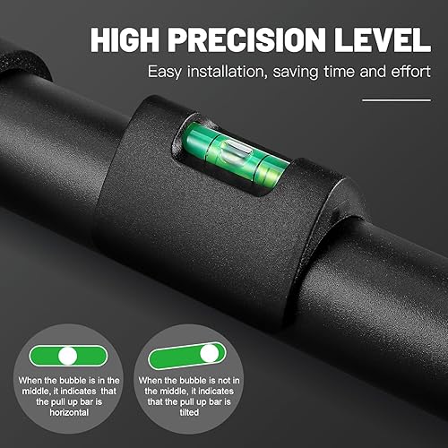 Miniatura 4 de Barra de dominadas para puerta, barra de entrenamiento de fuerza sin tornillos, ajustable de 25.55 a 39.37 pulgadas de ancho, equipo de gimnasio