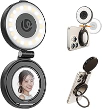 ULANZI LM23 Magnetic Ring Light for Mobile Phone, Selfie Light with 3 Colour Temperatures 2500k-8500k CRI95, Reversible Extension Tik Tok Lamp for iPhone 16 15, Live Streaming, Selfie