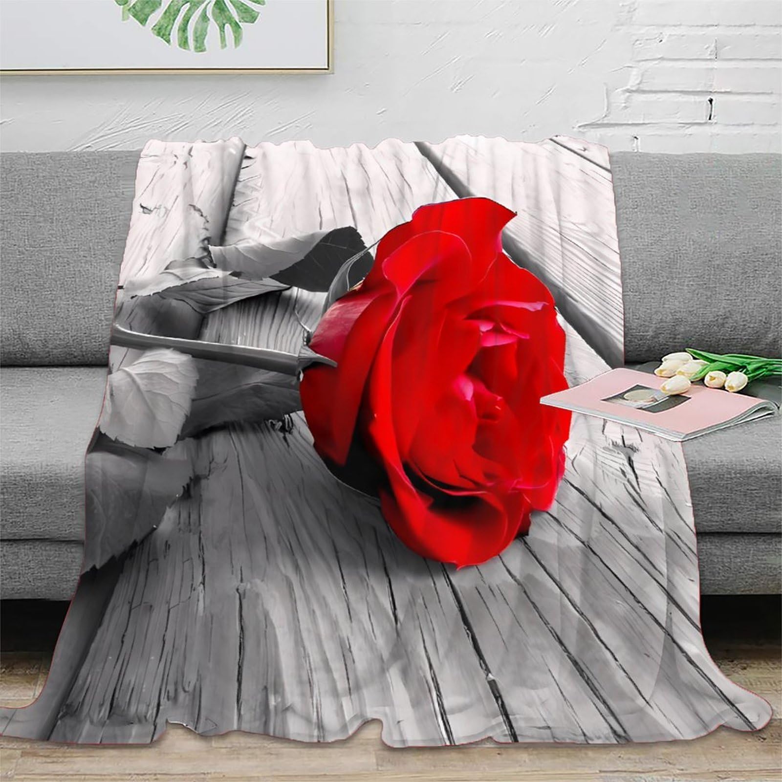 Romantic Garden Style jeté de canapé plaid microfibre rose 150x200