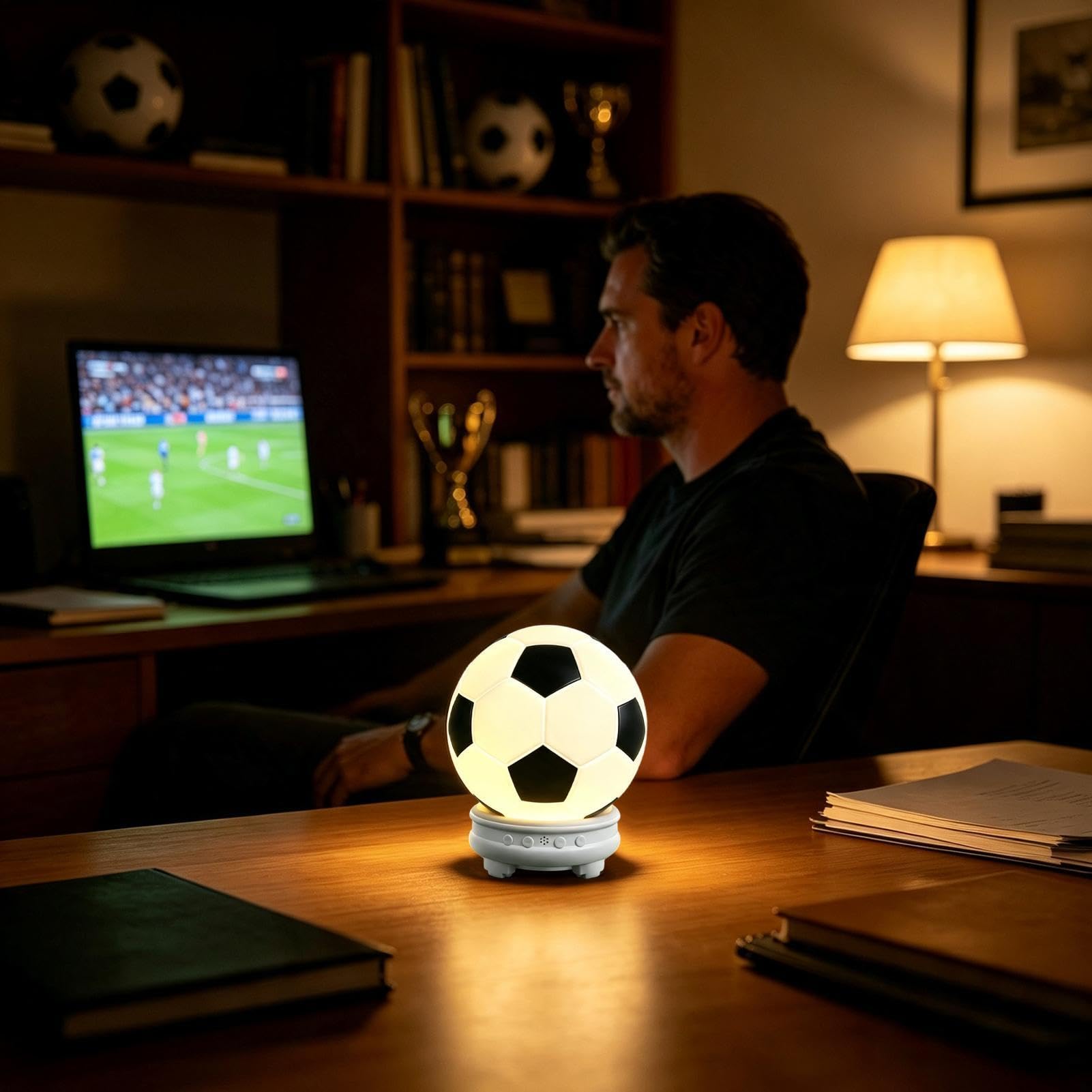 Altoparlanti Wireless Portatili Lampada Notturna Sportiva A Forma Di | Diffusore Portatile Wireless per di calcio camera da soggiorno ufficio