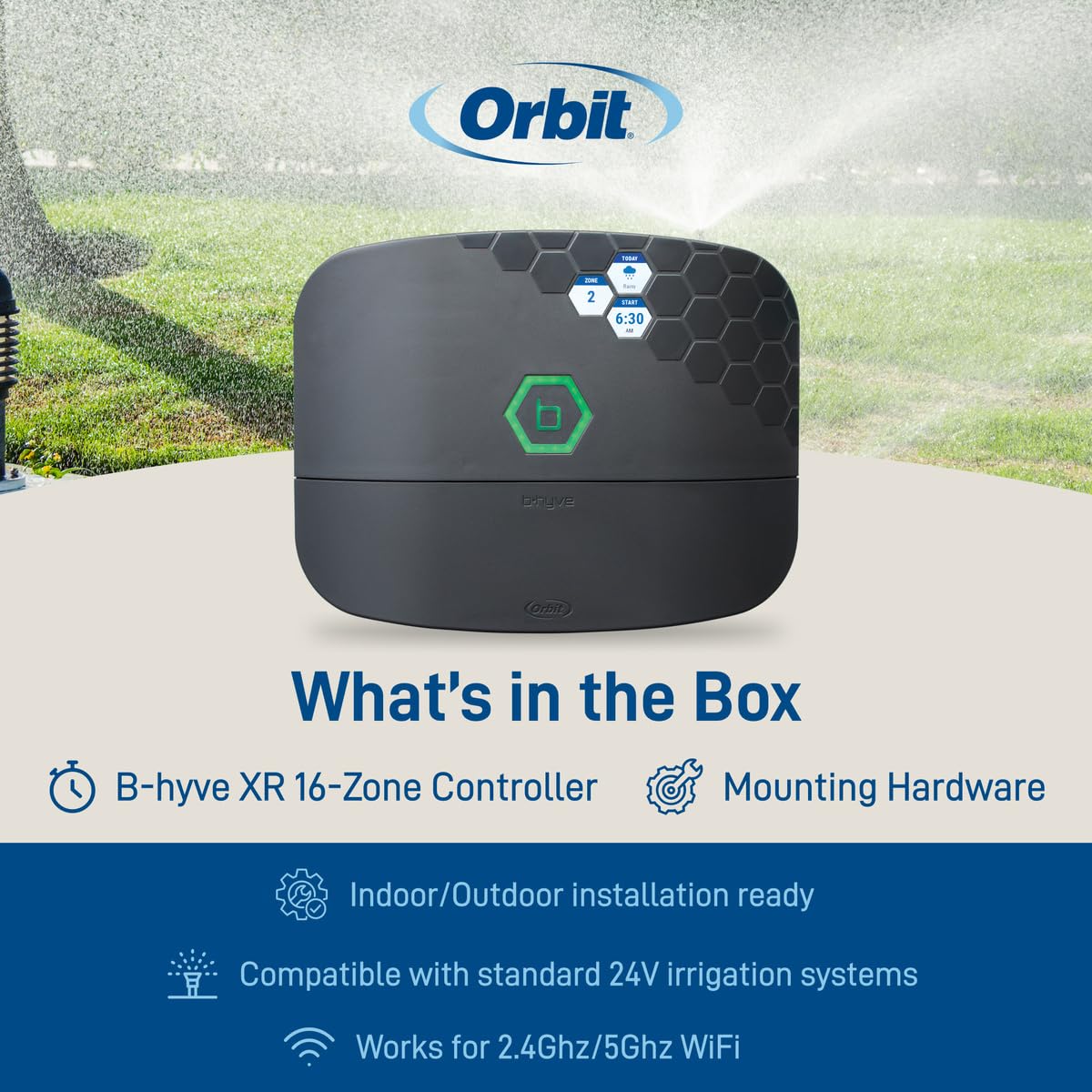 Orbit 57995 B-hyve XR 16-Zone Smart Sprinkler Controller, Black