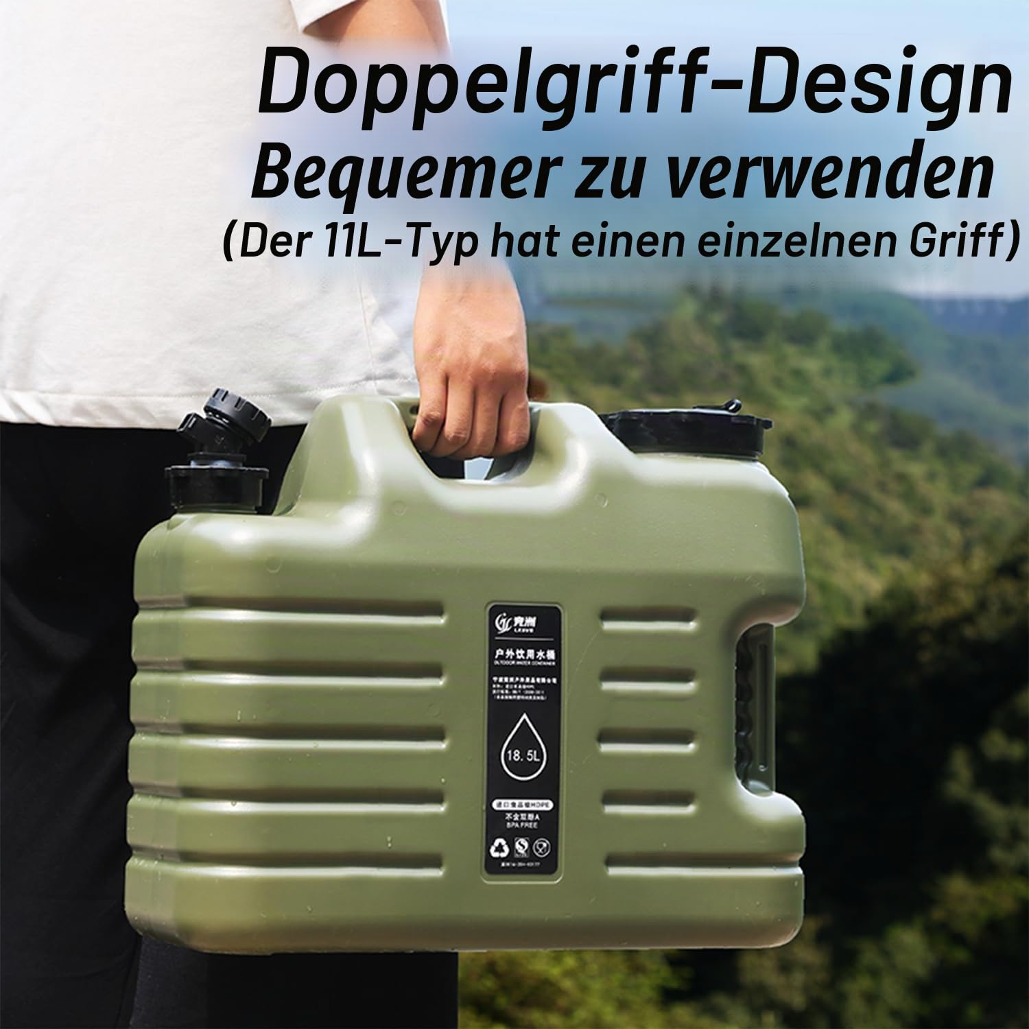 Cmaping Wasserbehälter, 11/12/18/25L Wasserbehälter mit Wasserhahn, tragbarer Wasserbehälter, Wasserspeicher für Outdoor, Camping, Angeln, Party, Van, Wohnmobil