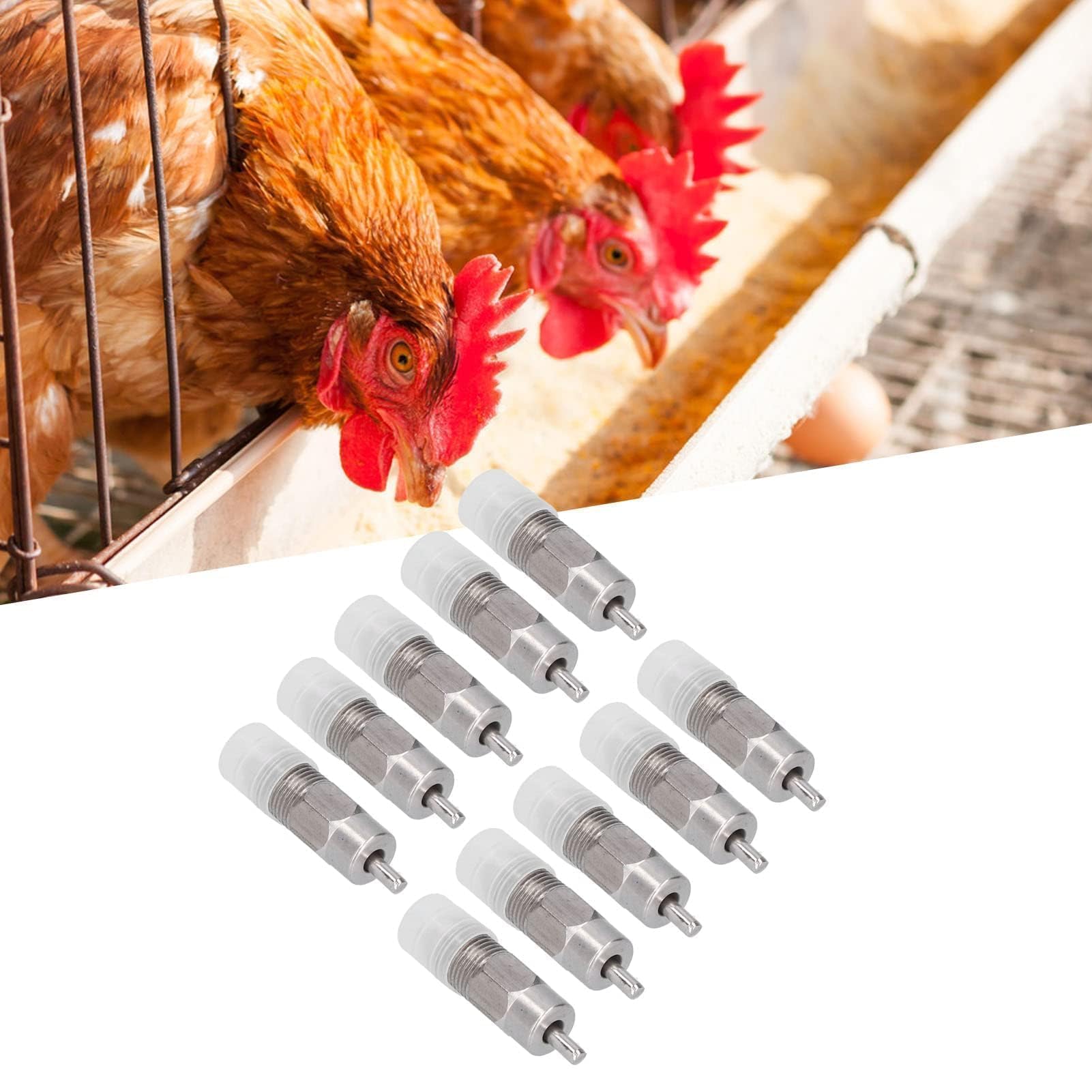 10 Stück Automatische Trinknippel Für Hühner, Edelstahl-Tränken, Schraub-Wassertrinker Für Geflügel, Hühner, Enten, Geflügel, Hühner, Wassertrinker