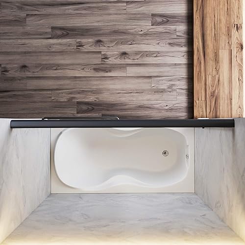 Miniatura 86 de SUNNY SHOWER Puerta de ducha semi-sin marco de 60 pulgadas de ancho x 72 pulgadas de alto, puerta de ducha de vidrio doble corredera, cabina